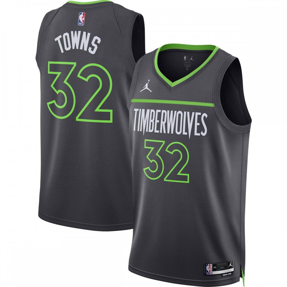 Karl-Anthony Towns Minnesota Timberwolves Jordan Brand 2022/23 Statement Edition Swingman Black Jersey-Pro Kit Vault | Brand New 26/27 Sports Jerseys
